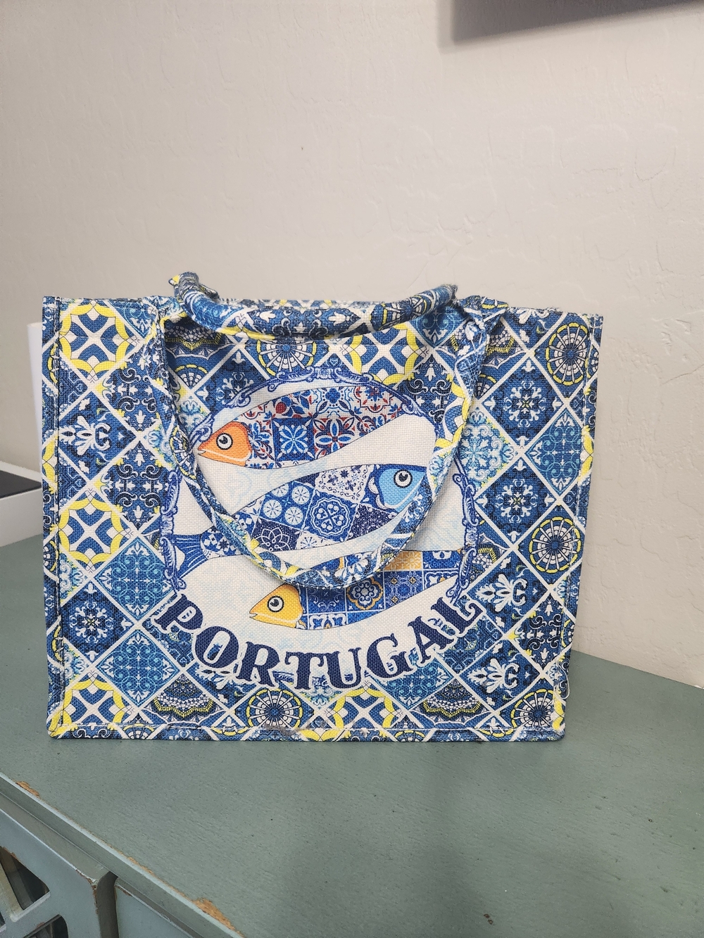 Portugal Blue Tile Pattern Tote Bag